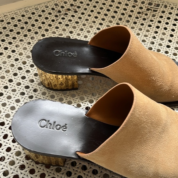 Chloe Qassie suede block heel mule sandal - Picture 4 of 7